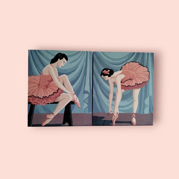 Vintage Craft Master Oil Paint By Number Ballerina Pictures Set of 2 - Picture 4 of 4